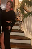 I paid for express shipping and the dress arrived promptly. I am on the taller side. I'm 58 and I wore this dress with 4 inch heels and it was perfect. It was an inch shorter than the heels but because it's winter and there was snow outside I didn't mind fits like a glove, the materials, good quality and I got compliments on it all night. 100% worth every penny. - Gabrielle B.
