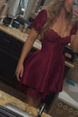 I absolutely love this dress. I'm usually a small and had tried this dress on in a small and it fit, but the back was pretty long. I went down to an xs and it fit much better! - Claire D.