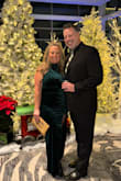 Dress is a gorgeous emerald green. Perfect and classy. - Kim T.