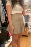 Another disappointment due to cheap design & the skirt is completely uneven. From every angle it's off, it's like someone was blind cutting the fabric. The material itself is nice and the fit around the waist is good, but short in the back. Wouldn't be that bad if it was even with the front. - Danielle M.