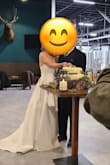 Wore this for my wedding and everyone loved it! It was a bit small, I think if I had time to return for a size 6 I would've sized down but I got it altered and it fit decent enough! Gorgeous embroidery and beadwork. - Heather S.