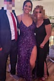 This dress was so fun and flattering. The material is thick and forgiving. And the slit (although high) was so fun! - Caitlin K.