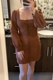 Really cute, but definitely not made for big chested girls. It fit me well, but I can imagine the fit being very uncomfortable for anyone with a large chest and small waist. - McKenzie B.
