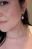 Necklace was great for the outfit. It's about collarbone length and goes well with the earrings also from Lulu's. - Danielle P.