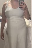 It's a beautiful outfit just didn't fit me well. Slightly too tight. My bust is too big for the jumpsuit. Also not for apple shaped ladies. - Danielle P.
