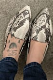 I am the manager of a tattoo shop and dress business casual for work. I can't wear heels all day due to back problems, so I've been looking for some comfortable flats to wear but that still stood out. I love these loafers! I didn't even have to "break them in", and the quality is amazing. They look and feel like snakeskin. I mainly wear black, so they go with almost everything in my business wardrobe. I've received so many compliments on these shoes, even my husband loves them :) I'm really picky about my shoes and usually buy only Steve Madden, but I'm impressed with Lulu's quality and style! I would highly recommend these shoes :) - Erin M.