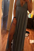 I ordered this dress for my best friends wedding this summer. The fit is perfect and so flattering! The length is perfect for how tall I am and I LOVE the color! Wishing I had more fancy pants events to go to so I could order one in every color! - Desiree F.