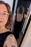 This dress was so lovely and comfortable. Nice thick fabric, very modest in the front with a stunning open back. I wore with heels and a lariat back necklace and got a ton of compliments all evening. - Alexia C.
