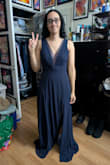 I like that slit isn't too high. Love the deep v and the mesh. Open back is fantastic. Once it's streamed and hemmed it'll fit me perfect. Only wish is that Lulus would starting doing built in bras on their dresses! - Monique Q.