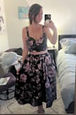This skirt was way fuller than I expected. I felt a bit overwhelmed in it. But it's beautiful fabric and was well made as far as I can tell. If you want long and full.. it'll work perfect. - Lauren M.