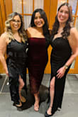 Gorgeous dress and color, I received so many compliments on the dress! 
The fabric is very stretchy, would definitely still be comfortable a size down. - Laura R.