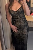 Loved this dress, wore it for a NYE wedding. Only complaint would be I developed a little irritation rash under my arms from rubbing against the sequins in the armpit area. Besides that got a lot of compliments and was comfy all night. Stretching material had full range of motion. - Miranda E.
