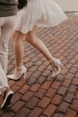 Let me start by saying, I LOVE these shoes and would buy them over and over again. They're the cutest. I wore them for my engagement photos and they are adorable and make your legs look great. They are arguably the most uncomfortable shoes ever, though, and I was very ready for our outfit change after 30 minutes in these bad boys. Hopefully, the more I wear them they'll wear in a bit, but don't plan to wear these for an all-day even unless you're sure you can handle it! - Allison K.