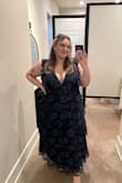This dress is beautiful and very comfortable. I felt so gorgeous and I got so many compliments on the dress. I was worried that I would be too short for the dress. Often, full length dresses and skirts are too long for me, but it fell at a great length. Super booby too haha! The only thing that I did not like was that the skirt maintained a certain width/diameter throughout. I'm sure on other people it's fine, but I am plus size and have a large butt and thighs. I did have to readjust, often throughout the night, to make sure the skirt wasn't riding up. If you are shaped like me, just be mindful of that! - Payton L.