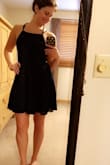 Wearing this dress as a bridesmaid in a beach wedding. It truly is a party in the back and doesn't do any unflattering pinching!! - Lauren C.