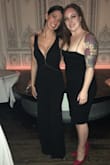 I love love love this. Sexy but classy. Definitely low cut. I would have been okay with the pants being a little less wide. The length was just right for me to wear heels with. I got many complements through the night. - Keri N.