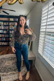 I loved this too! The back is completely sheer but I wore with a strapless black bra and it looked fine to me. Very pretty and cute for a night out. - Erin R.