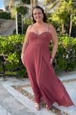 Loved the fit and feel of this dress. Sturdy and well lined. The straps cut in a little bit, but it wasn't uncomfortable. Received lots of compliments and felt great all night! - ABIGAIL H.