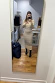 The cutest sweater dress! I bought it for a luncheon I went to and it was perfect. Also very soft and good quality material. - Giana H.