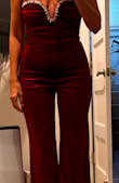 Order up a size if you're curvy on bottom. I ordered the red and blue and the red looked more elegant against my deep olive skin tone. The style is cool but the front design makes it impossible to wear a bra. It would be wishful thinking to sew in a bra that pushes you up or keeps you in if you actually need real support based on the construction of this dress. The beading was a bit dated in person and I'm not sure why. Another reason I'm returning is the permanent wedgie. It's one of these outfits you would be excited to wear, but you would also be looking forward to taking it off. I am 5'5 and don't usually have this issue. For these reasons, I can't recommend. - Marline K.