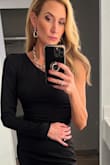 Felt great in this LBD. Very flattering and comfortable. It's on the shorter side, so sitting was tricky at times. Arrived wrinkled, but smoothed out easily with an iron. - Linda F.