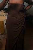 Wish I didn't listen to everyone in the comments about it running too small. I am between M/L and went up to xl. It was so big. I had to take it in, and even after taking it in, it didn't look seamless or sexy. The slit was too far down and overall the dress felt like it was just too much fabric. Ended up not wearing it. - Tameika S.