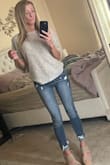 This sweater always makes me look more dressed up than I'm trying for, which I love. It is a bit see through in the sun. The sleeves do tend to come up with arm movement, but it isn't too bothersome. Otherwise, the sleeves go down to the wrist. - Amanda S.