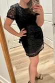 So excited to wear this gorgeous dress for my work awards banquet! You can't go wrong with a little black dress and this one is so sassy and flattering. I am a pretty solid medium, but the fabric doesn't have much stretch, so I am glad I ordered a medium and large- the large was a much better fit. Great length above my knees and love that it has just a little bit of a sleeve. - Casey B.