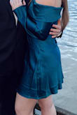 I loved this dress so much! I was unsure what size to get since I'm usually between small and medium, but I decided to get a medium and it fit perfectly. I suggest thinking about how it will fit your arms since the fabric isn't stretchy. - Emery C.