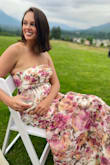 Wore this dress to a wedding and got a lot of compliments! Why I love this dress:
'Strapless part of the dress stayed up well.
"Flattered my body beautifully. Not too tight, just perfect! "Great quality and beautiful floral design. - Emily N.