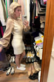 This dress is so comfortable and insanely cute in person; the pictures do not do it justice. It can be dressed down with converse or dressed up with wedges. I love the cinched in waist. I liked it so much I went back to buy it in the navy, but the XS was sold out. - Amanda S.