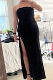 This dress was perfect for a gala! It definitely runs small (I truly needed a medium but they were out). Both the small and the large fit me, the small was just a little tight in the chest and the large was a little long. Dress was super cute and comfortable to wear all night. I ended up wearing the large just to be comfortable but I think overall the small looked better (pic is the small) - Jordyn I.