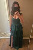 This dress was stunning and very whimsical. It was long but I expected that, having the high slit it made it ok not to hem. - Jewel N.