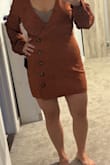 I love the quality and feel of this dress! The material is so soft and it fits everywhere but the bust. It's an odd fit at the top. Description says you can wear any standard bra- not possible. I'm a DD and it's still too roomy and wide open. We'll see if I can somehow make it work. - Jen F.
