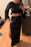 This outfit was so fantastic. I wore it in Vegas and for a friend's birthday party. I got so many compliments. It fit so well. I got a medium and the top fit perfectly. It didn't ride up at all either. The skirt had a good weight to it and you can tell it wasn't made cheaply. I could've gone with a small skirt although the medium fit well and didn't fall down. Had a nice comfortable waistline too. - Julia S.
