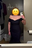 The material on this dress is very stiff and I did not find it comfortable. I returned this dress. - Holly T.