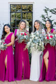 The dress was beautiful! I had ordered a medium first and had to exchange for a small. But it fit just right. It was super comfortable and allows you to move without any restrictions. I'm between an A and a B cup for busy size, so that was the only thing that I needed to fill out more. - Grace M.