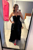This dress was PERFECT for attending my husband's military ball! I received so many compliments all evening! The fit was good overall; mostly true to size. My only complaint is that the zipper kept getting stuck in one spot. I was so worried that it might break, so we had to be very careful zipping up the dress. I loved this dress though! A classic look that I would definitely wear again! - Paige L.