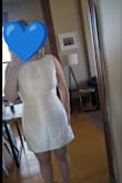 I ordered this dress in two sizes as an option for my civil ceremony. I found the shape flattering the quality was as expected. My biggest issues were that the fabric is a bit see through and the vast difference between sizes. I ordered a L that was just a little too snug for comfort and I was drowning in the XL. Pictured is the L. - Danielle E.