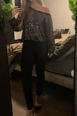 Love this top! I bought this for my 40th birthday. It's beautiful and fun!
Runs true to size as long as you're aware it is a longer crop style and meant to be loose fitting. It is definitely sheer so a cami or something similar would be needed if you wish. - Ashley E.