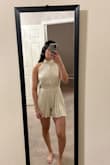 The XS fits me but my regular size (S) should be a better option.. but is still really pretty!!! And looks a little darker than the picture (beige) - Veronica V.
