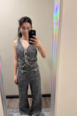 There are such beautiful items in the store, things that I would wear in a heartbeat but nothing ever fits correctly. I bought something similar from Lulus -and it was too small. I bought this in a size up and it's too big. SOOO inconsistent. Not only that I can't even get it in my size because it's sold out. The material is nice and thick. It feels well made besides the buttons. They are a little tacky and the one on the right side is falling off. Very unhappy because it would be so cute if it just fit me correctly :( - Gabriela D.