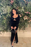 Wore for a black tie wedding, bought the shoes that the model had as well! Received so many compliments. Stretchy but shapes you nicely! Great price, great material, highly recommend! - Corinne D.