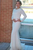 Dress was flattering, simple but elegant. I received a lot of compliments. Not sheer at all and good quality material. Perfect length with some 3 inch heels. - Jonelle T.