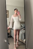 I loved this dress more than I thought I would! The mesh sleeves and the pearls are such a cute detail that make the dress so unique. I've never owned a dress like this and I'm so happy I bought this one! Got so many compliments on it for my bridal shower! I felt so pretty and chic in it - Gabriela P.