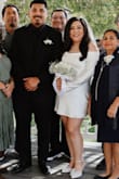 The perfect dress for a civil wedding! It was a little tight around the belly area from bloating. I would have loved it if it was a little longer (I am 5'3) and it hit me at high thigh, but I still loved it. I wanted something timeless and short and this dress was everything I wanted. I got so many compliments. I pre-ordered it and I was a little worried it wouldn't get here in time, but it actually shipped early. - Veronica U.