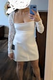 Mostly cute and flattering, but the lace area is way looser than it should be for a dress that tight around the waist. I have narrow hips so I couldn't fill out the skirt either. - ILEANA M.