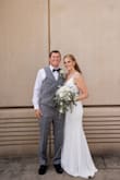 Fit perfectly! Bought it the day before my wedding. I wasn't in love with the original dress I purchased. I was lucky the dress fit perfectly and was so beautiful. - Savannah M.