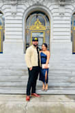 I'm overweight for my height so I opted for a M and it was sooo cute! I love this dress so much! Comfortable, a bit long I would say since I'm short but still loved it for a winter wedding! I wore it with black heels, black furry jacket, and nude clutch! - Nezelle A.
