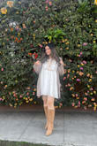 I absolutely love this perfect boho dress! The fit is true to size and it's a true boho lose fit. The fabric is a nice gauze with beautiful embroidery and trim details. Very nice quality overall. Definitely recommend this dress I'm wearing boots because in the picture because it's the winter but I will wear this in spring and summer with sandals and even some wedges. - Maria M.